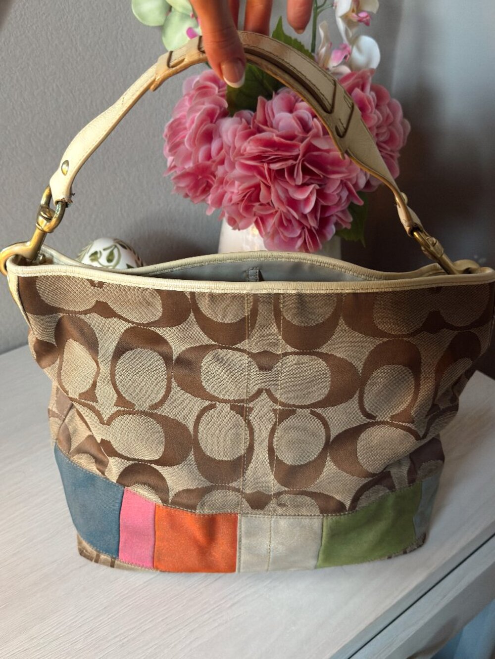 Coach Signature Patchwork Hobo | Multicolor Patchwork